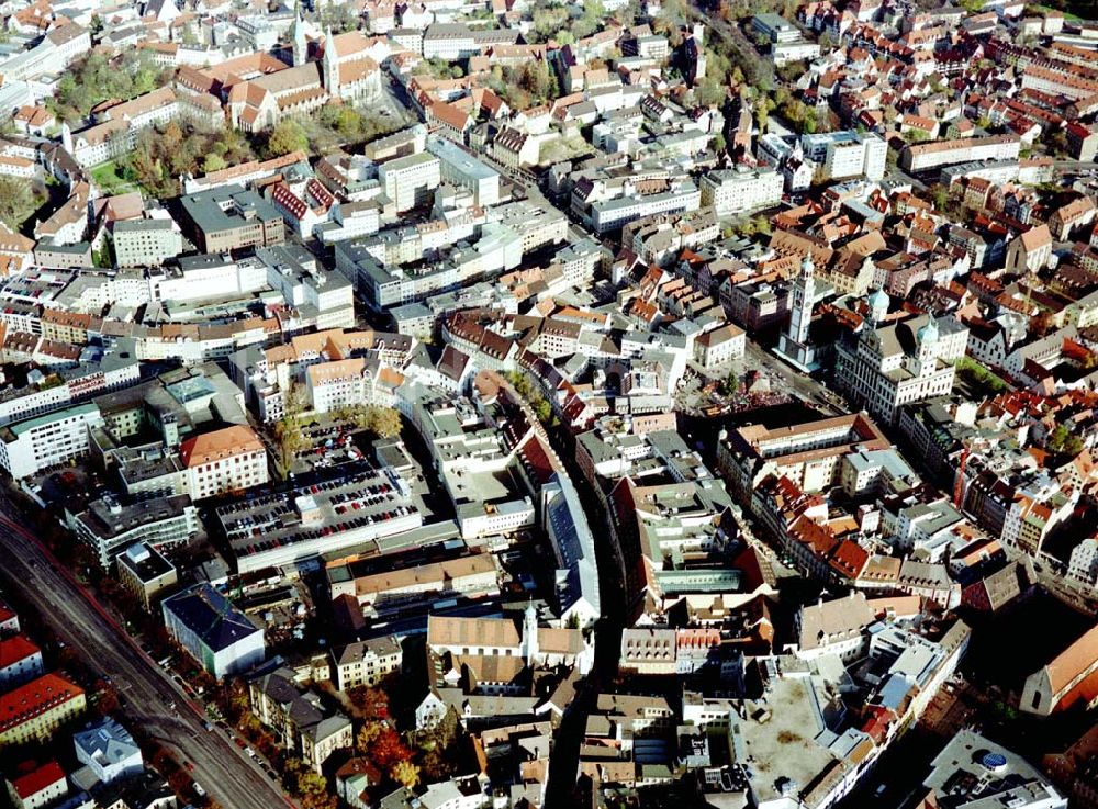 Luftbild Augsburg - Stadtzentrum von Augsburg.