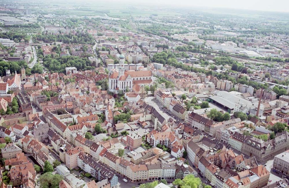 Luftbild Augsburg / Bayern - Stadtzentrum Augsburg in Bayern 24.05.03