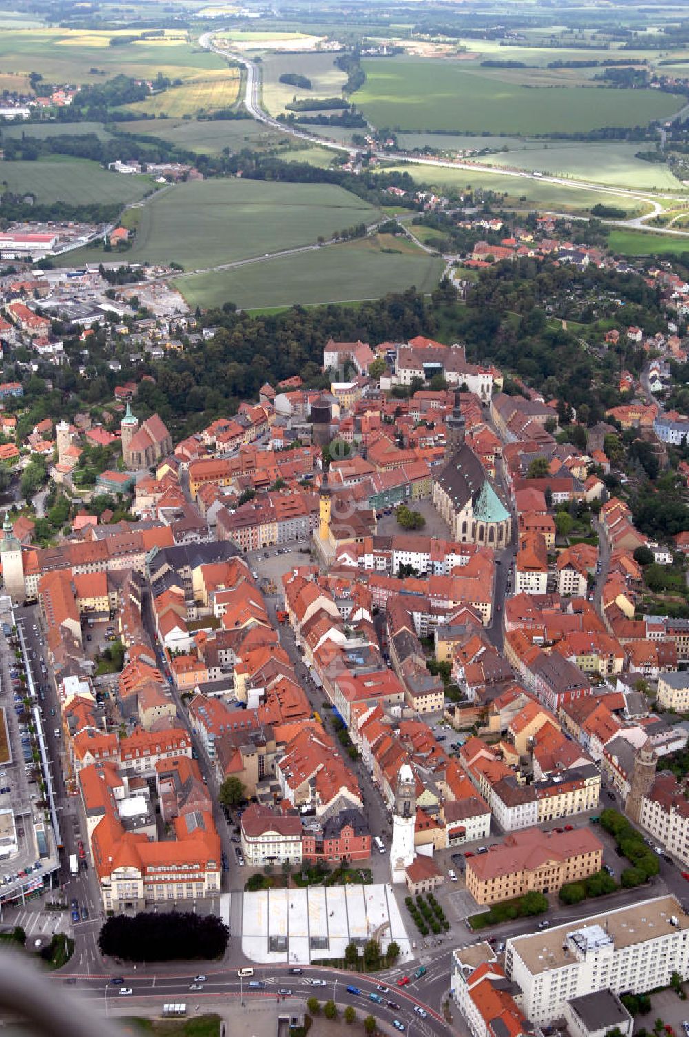 Bautzen von oben - Stadtzentrum von Bautzen