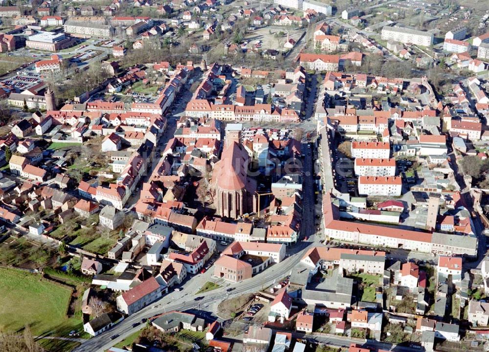 Luftbild Beeskow - Stadtzentrum von Beeskow in Brandenburg.