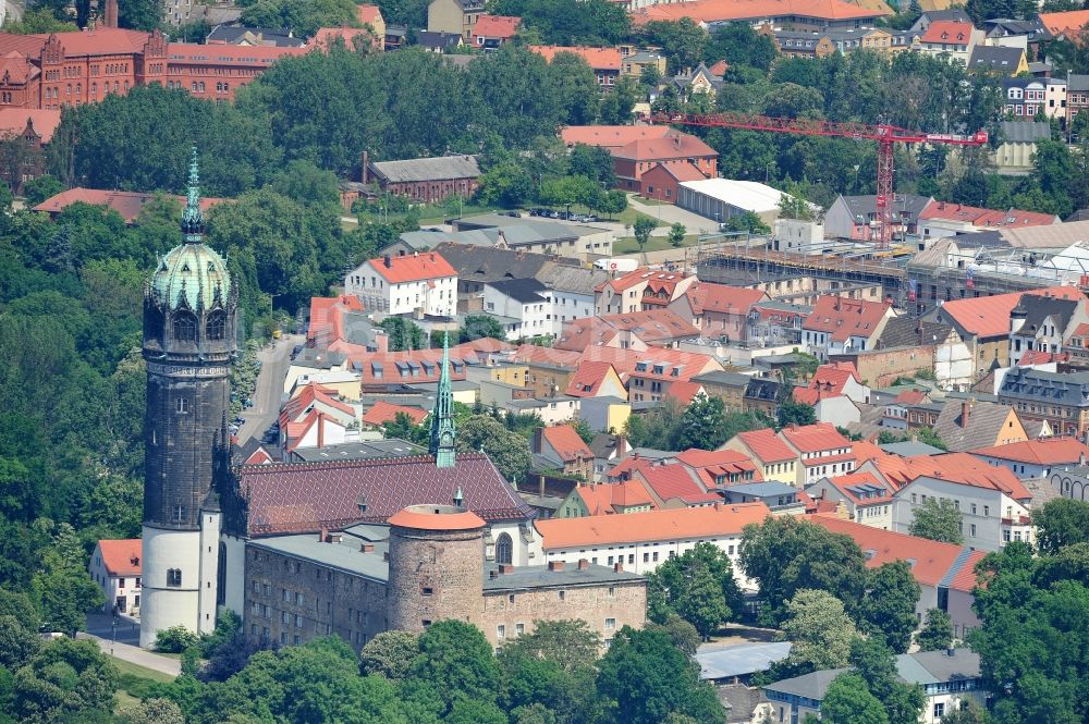 Luftaufnahme Wittenberg - Stadtzentrum im Bereich der Innenstadt von Wittenberg in Sachsen-Anhalt