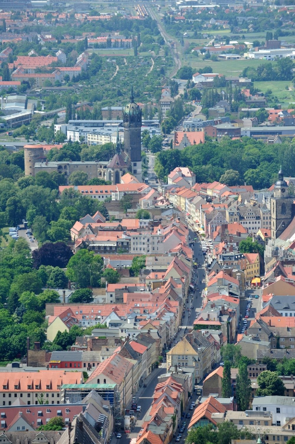 Luftbild Wittenberg - Stadtzentrum im Bereich der Innenstadt von Wittenberg in Sachsen-Anhalt