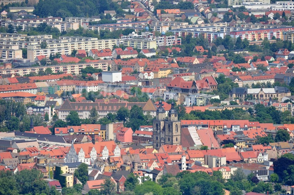 Wittenberg von oben - Stadtzentrum im Bereich der Innenstadt von Wittenberg in Sachsen-Anhalt