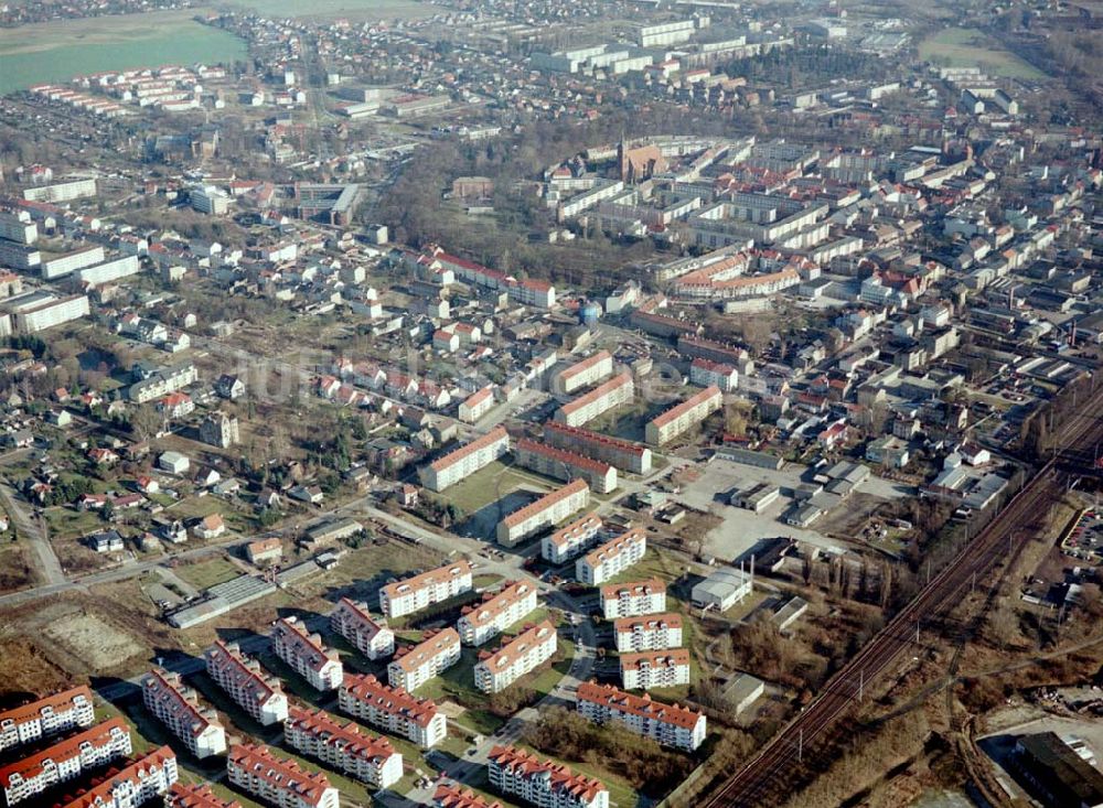 Bernau von oben - Stadtzentrum von Bernau bei Berlin.