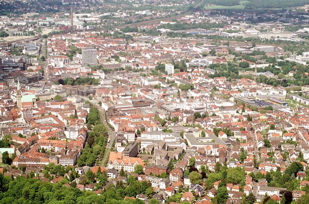 Bielefeld / NRW von oben - Stadtzentrum Bielefeld. Datum: 26.05.03