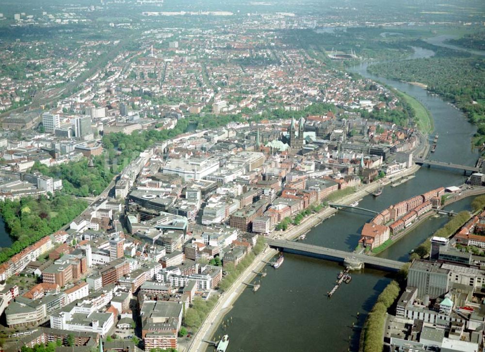 Luftaufnahme Bremen - Stadtzentrum in Bremen