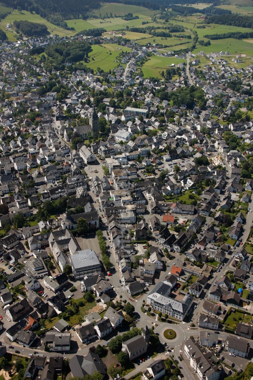 Brilon von oben - Stadtzentrum von Brilon im Bundesland Nordrhein-Westfalen