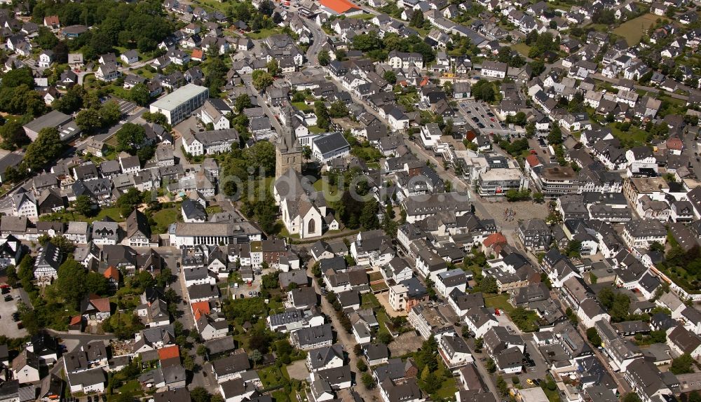 Brilon von oben - Stadtzentrum von Brilon im Bundesland Nordrhein-Westfalen