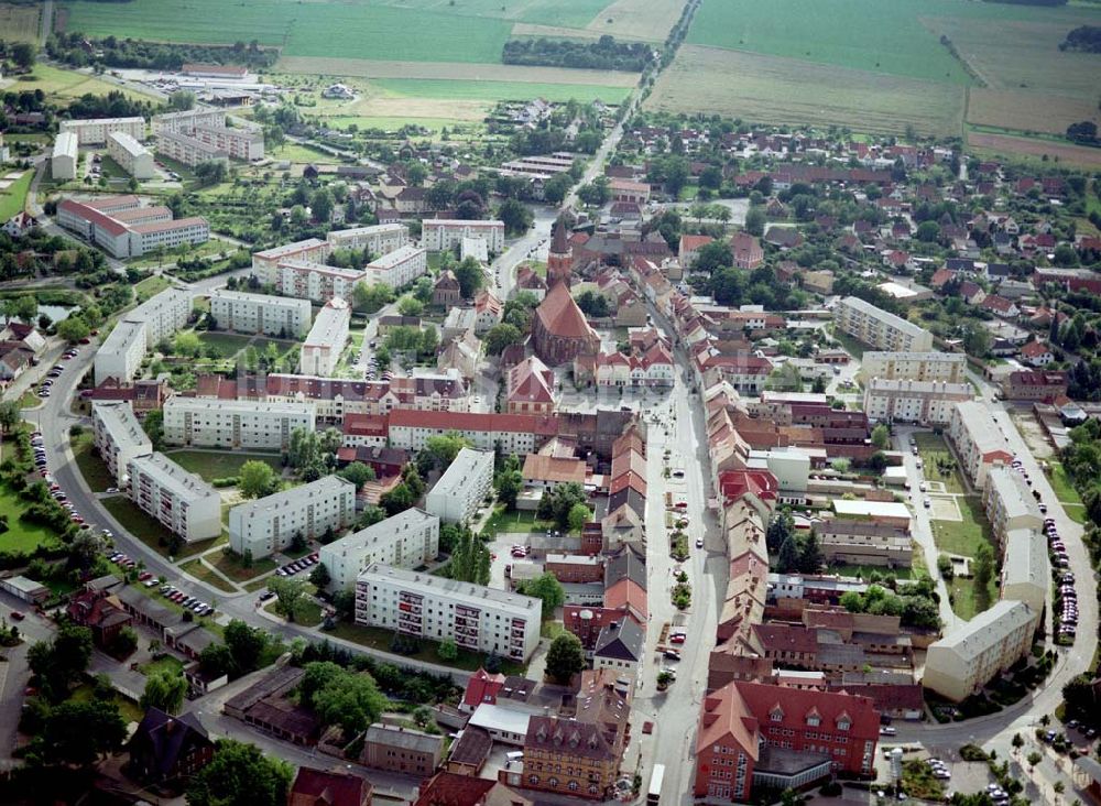 Calau aus der Vogelperspektive: Stadtzentrum von Calau in Brandenburg.