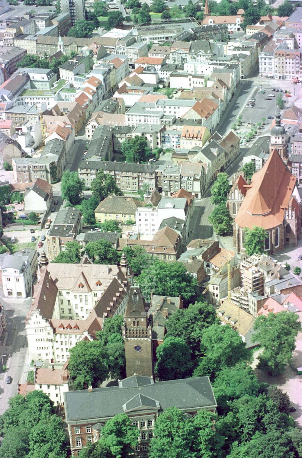 Cottbus / Brandenburg von oben - Stadtzentrum Cottbus.