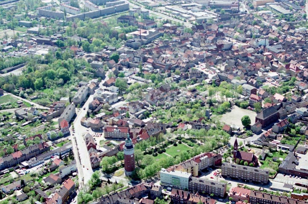 Luftbild Finsterwalde - 04.05.1995 Stadtzentrum Finsterwalde Brandenburg