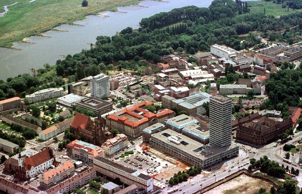 Frankfurt / Oder aus der Vogelperspektive: Stadtzentrum von Frankfurt / Oder.