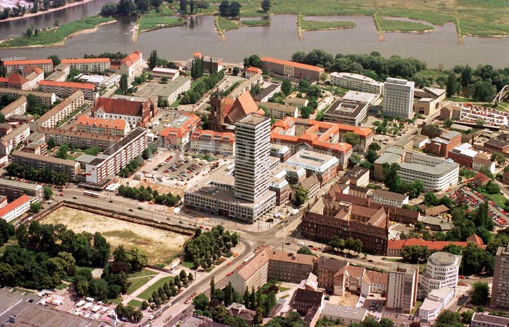 Frankfurt / Oder von oben - Stadtzentrum von Frankfurt / Oder.