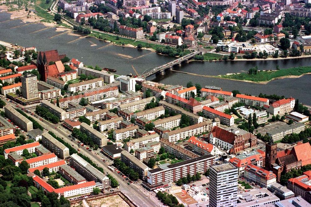 Luftbild Frankfurt / Oder - Stadtzentrum von Frankfurt / Oder.