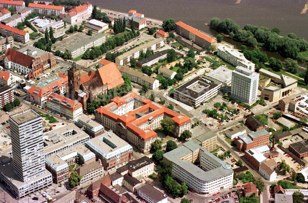 Frankfurt / Oder von oben - Stadtzentrum von Frankfurt / Oder.