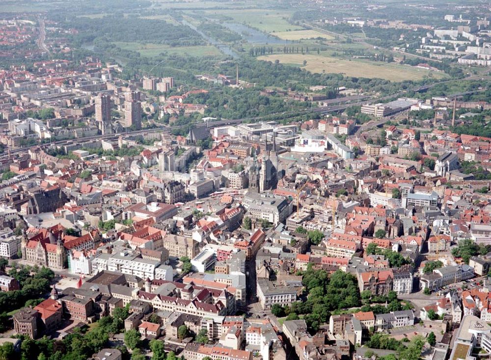 Luftbild Halle - Stadtzentrum von Halle