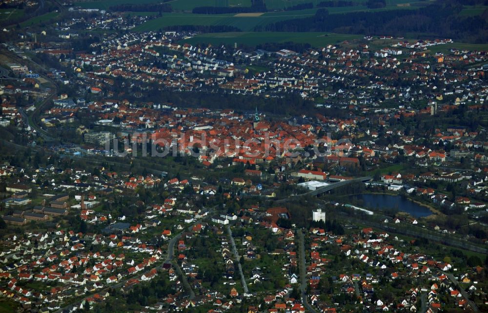 Osterode am Harz aus der Vogelperspektive: Stadtzentrum und Innenstadt von Osterode am Harz im Bundesland Sachsen-Anhalt