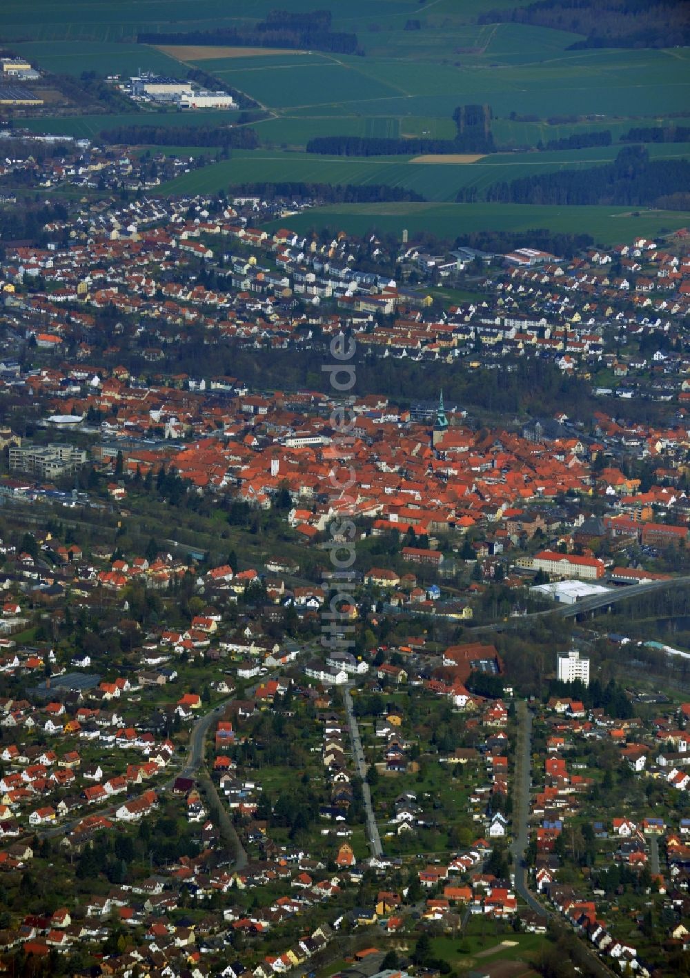 Luftbild Osterode am Harz - Stadtzentrum und Innenstadt von Osterode am Harz im Bundesland Sachsen-Anhalt