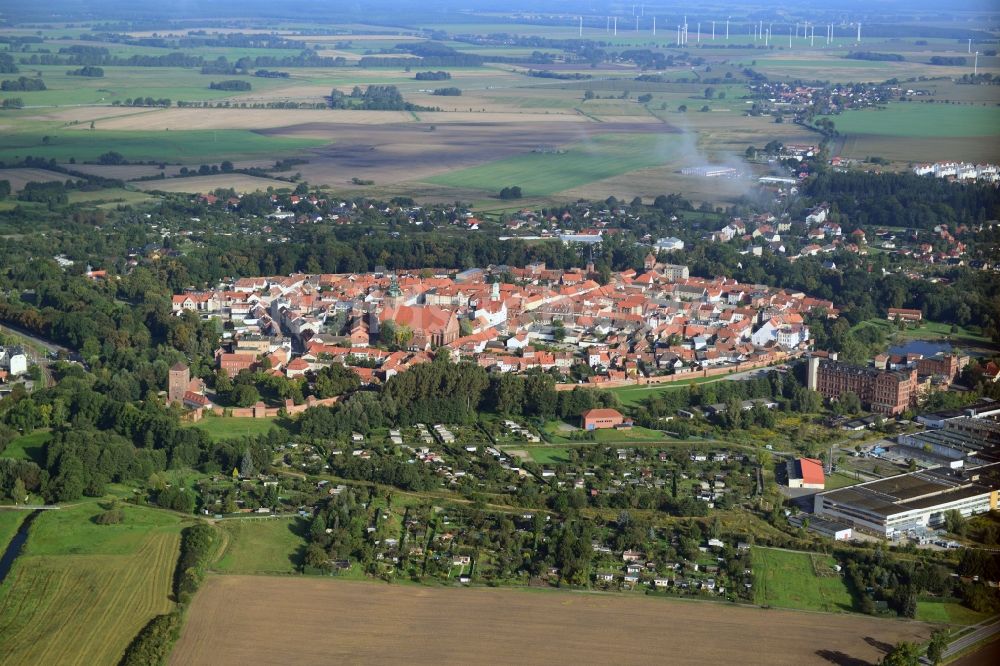 Luftbild Wittstock/Dosse - Stadtzentrum Innenstadt in Wittstock/Dosse im Bundesland Brandenburg