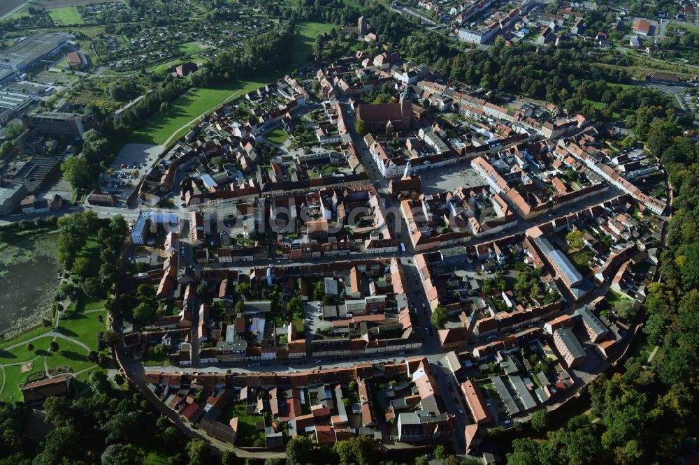 Luftbild Wittstock/Dosse - Stadtzentrum Innenstadt in Wittstock/Dosse im Bundesland Brandenburg