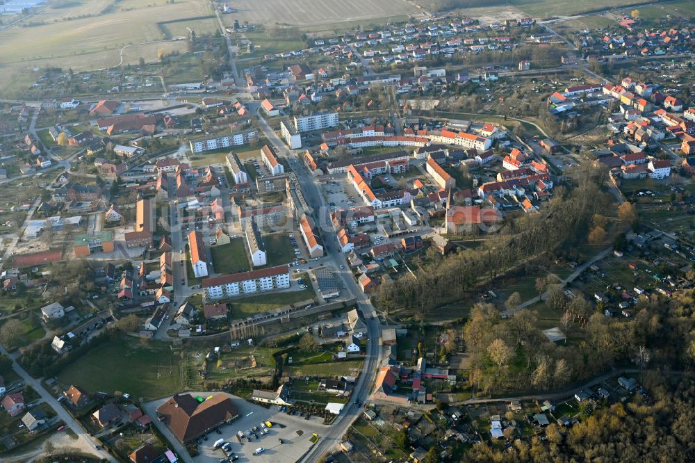 Luftbild Woldegk - Stadtzentrum der Innenstadt in Woldegk im Bundesland Mecklenburg-Vorpommern, Deutschland