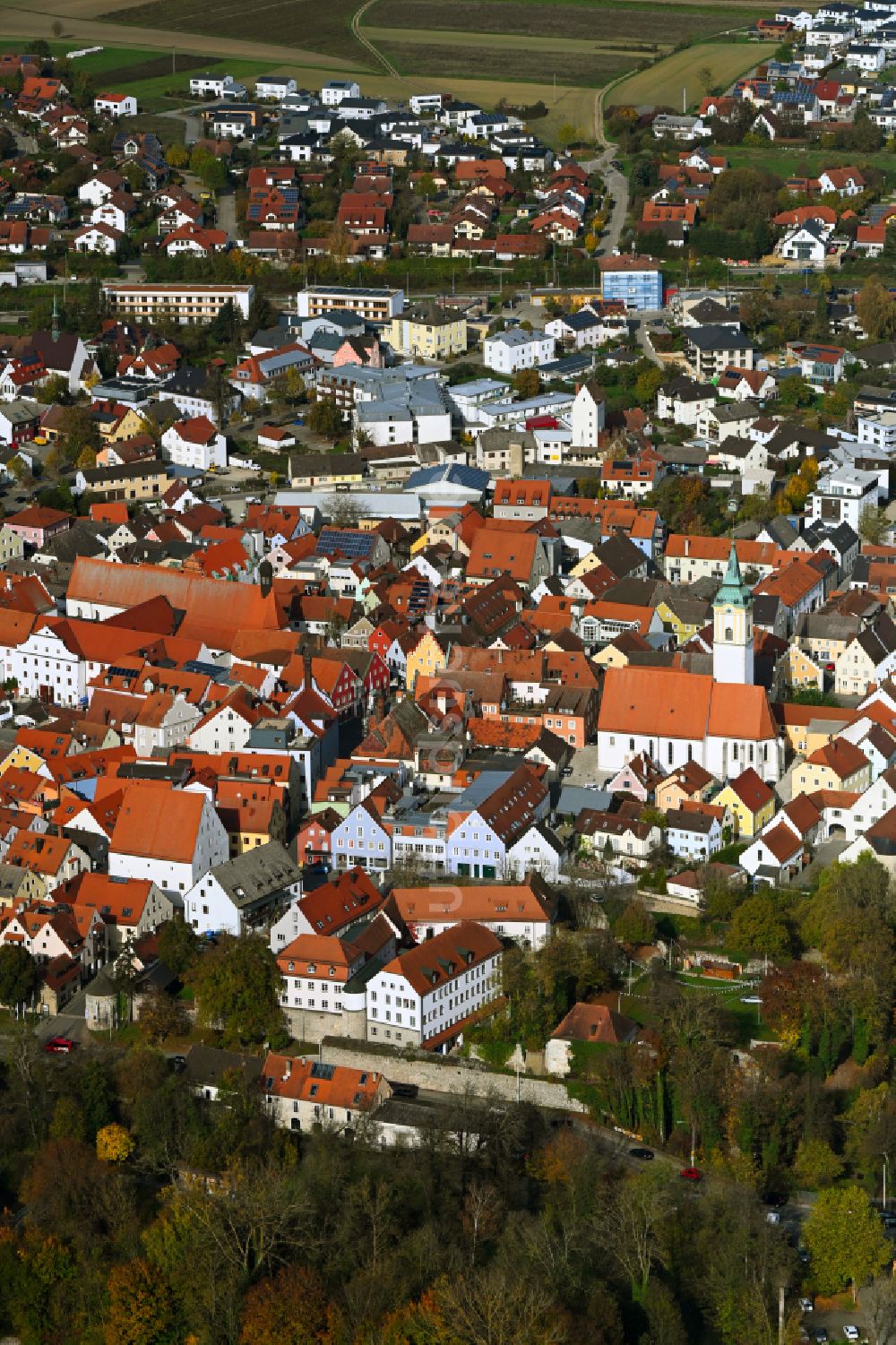 Luftbild Abensberg - Stadtzentrum im Innenstadtbereich in Abensberg im Bundesland Bayern, Deutschland