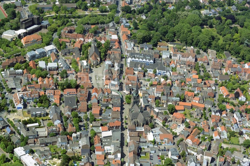 Ahlen aus der Vogelperspektive: Stadtzentrum im Innenstadtbereich in Ahlen im Bundesland Nordrhein-Westfalen