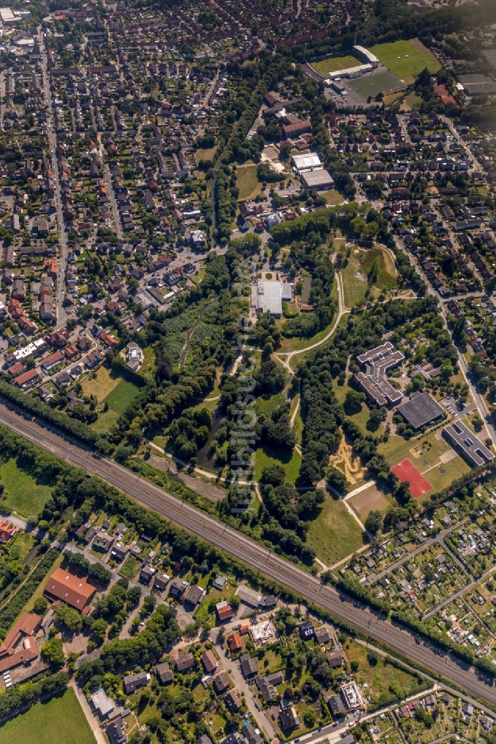 Luftaufnahme Ahlen - Stadtzentrum im Innenstadtbereich in Ahlen im Bundesland Nordrhein-Westfalen, Deutschland