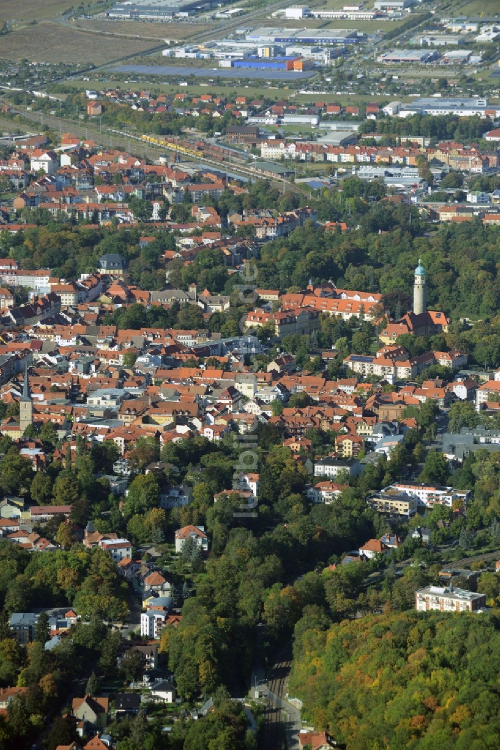 Luftaufnahme Arnstadt - Stadtzentrum im Innenstadtbereich in Arnstadt im Bundesland Thüringen