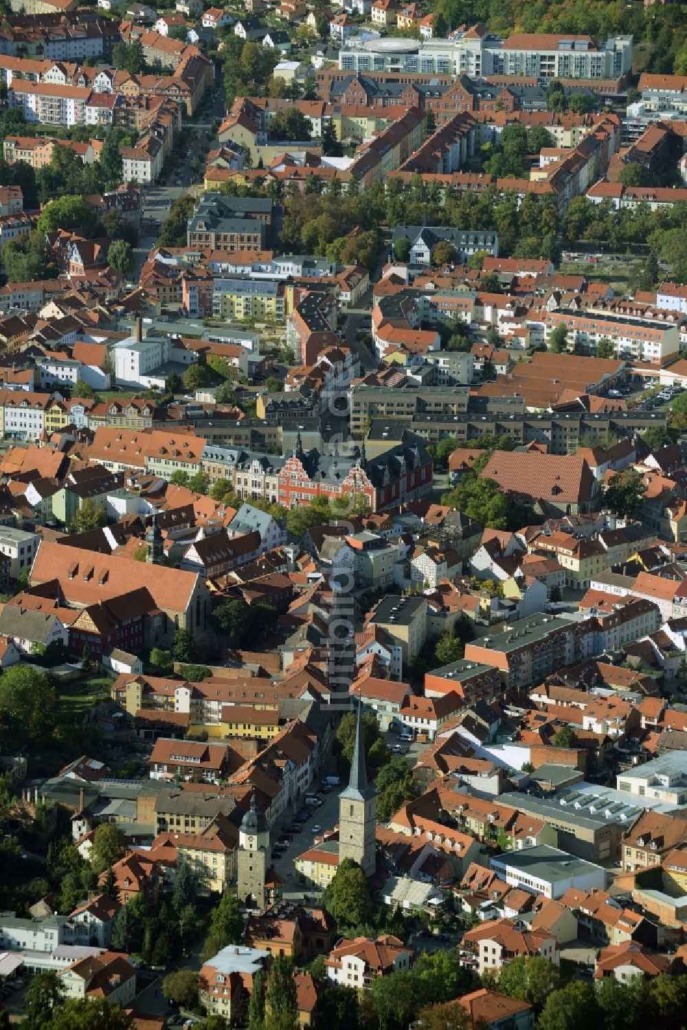 Luftbild Arnstadt - Stadtzentrum im Innenstadtbereich in Arnstadt im Bundesland Thüringen