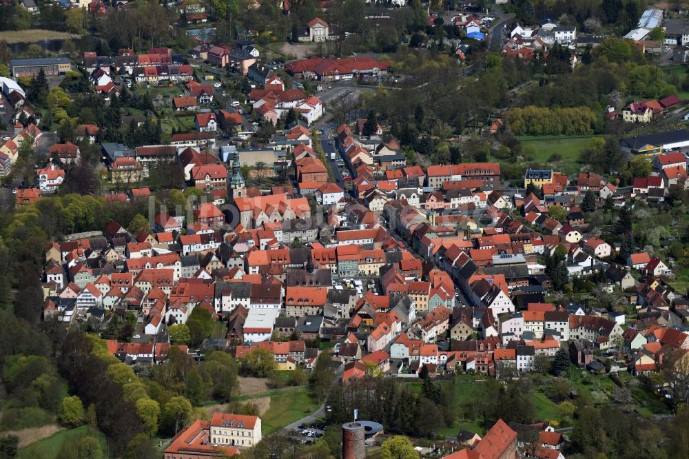 Luftaufnahme Bad Belzig - Stadtzentrum im Innenstadtbereich in Bad Belzig im Bundesland Brandenburg