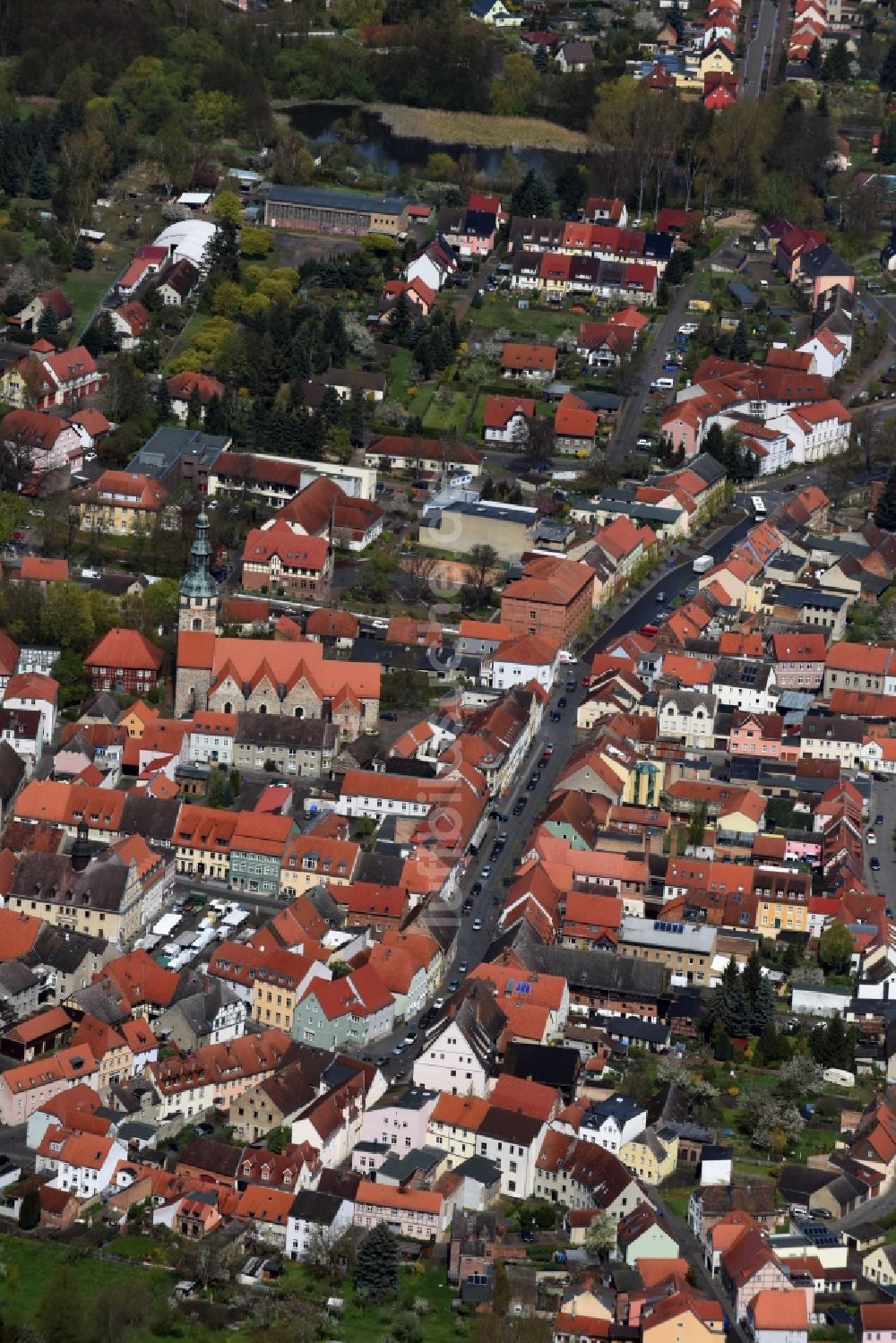 Bad Belzig aus der Vogelperspektive: Stadtzentrum im Innenstadtbereich in Bad Belzig im Bundesland Brandenburg