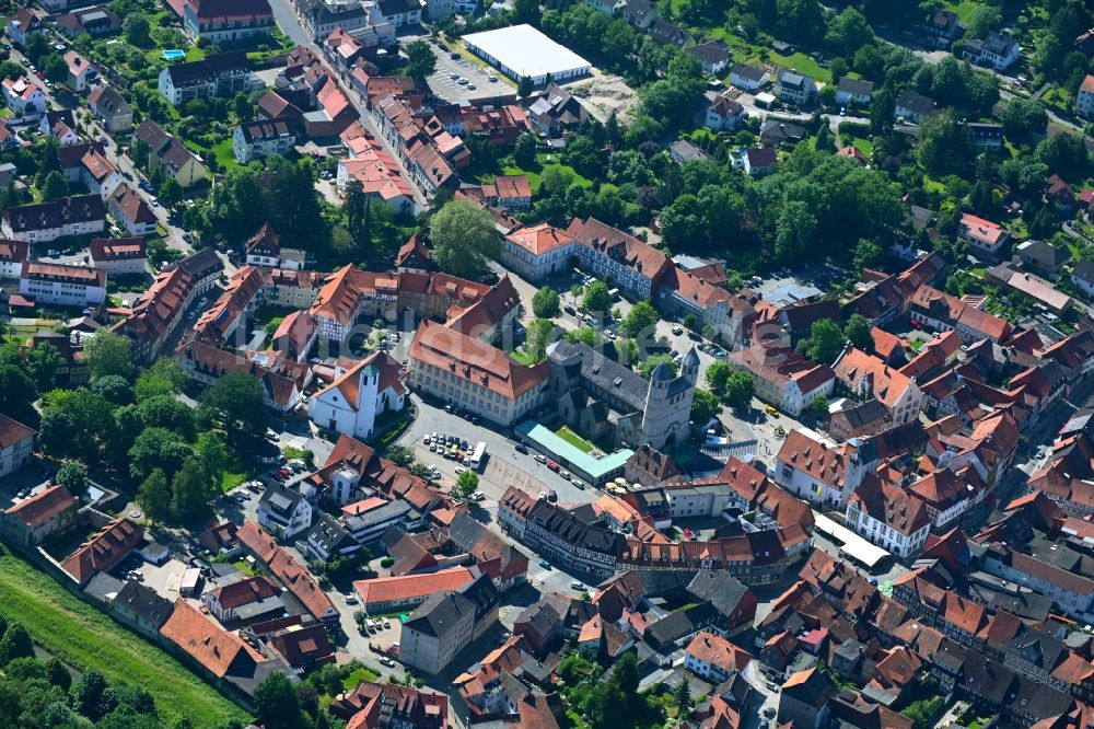 Bad Gandersheim aus der Vogelperspektive: Stadtzentrum im Innenstadtbereich in Bad Gandersheim im Bundesland Niedersachsen, Deutschland