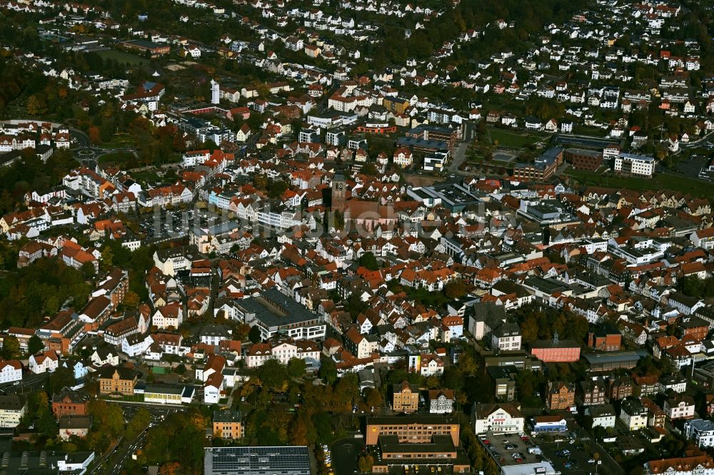 Luftaufnahme Bad Hersfeld - Stadtzentrum im Innenstadtbereich in Bad Hersfeld im Bundesland Hessen, Deutschland