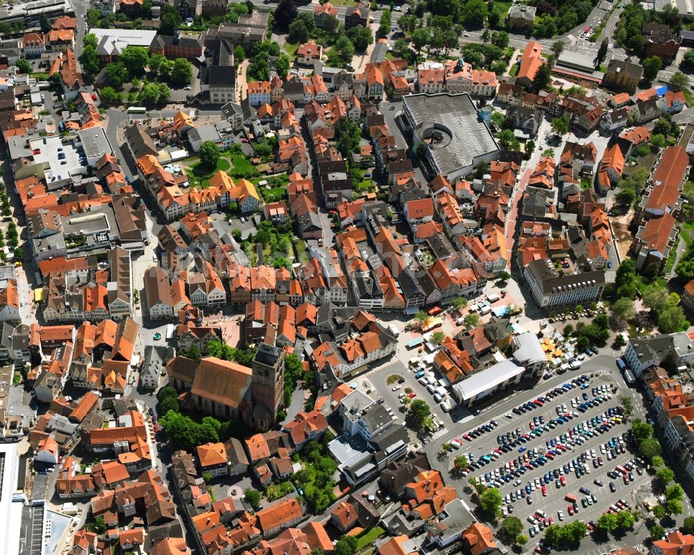 Luftbild Bad Hersfeld - Stadtzentrum im Innenstadtbereich in Bad Hersfeld im Bundesland Hessen, Deutschland