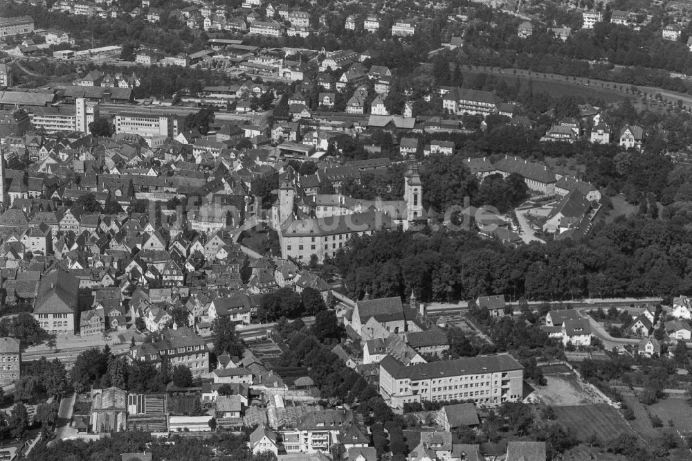 Bad Mergentheim von oben - Stadtzentrum im Innenstadtbereich in Bad Mergentheim im Bundesland Baden-Württemberg, Deutschland