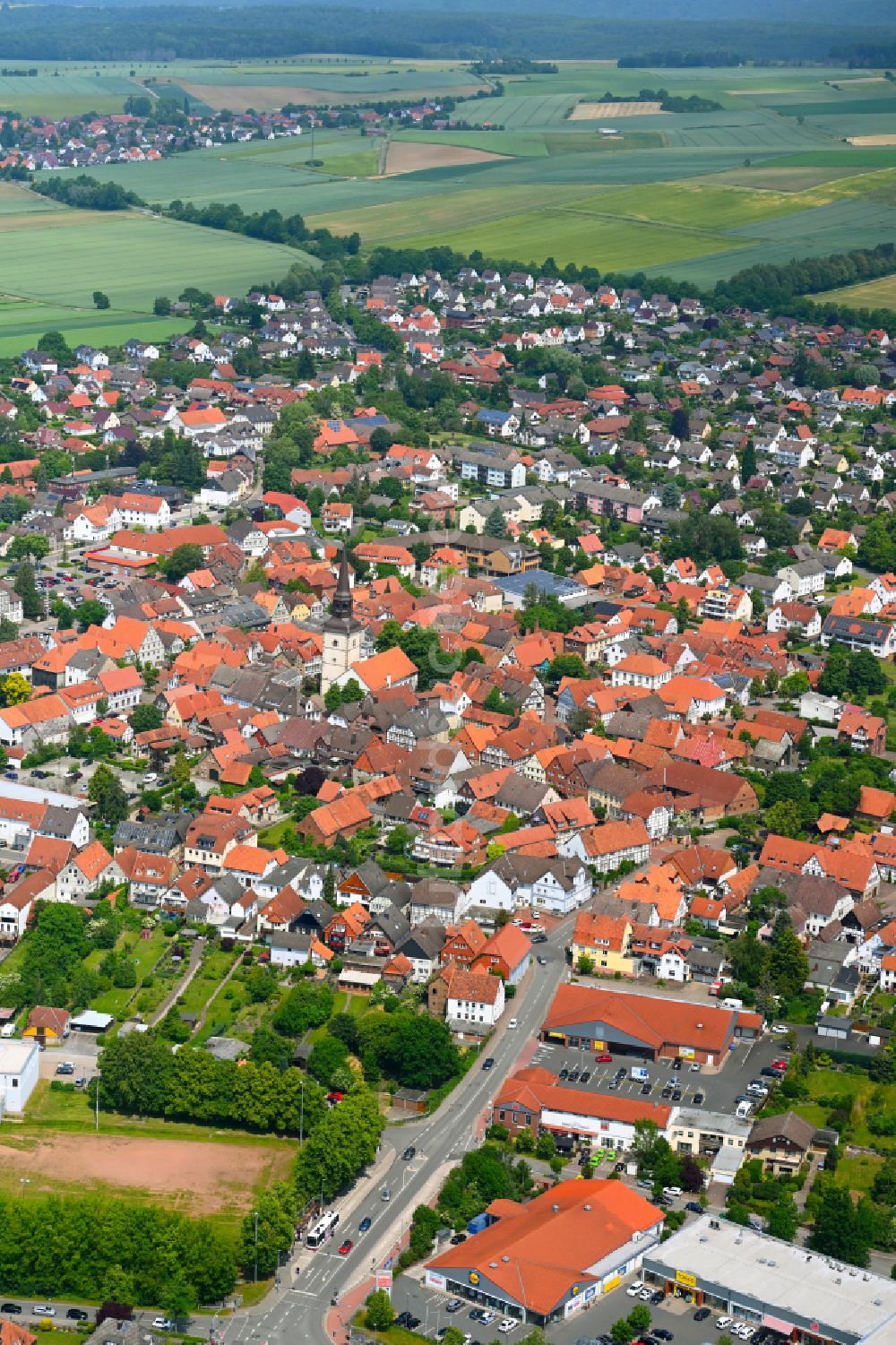 Luftbild Bad Münder - Stadtzentrum im Innenstadtbereich in Bad Münder im Bundesland Niedersachsen, Deutschland