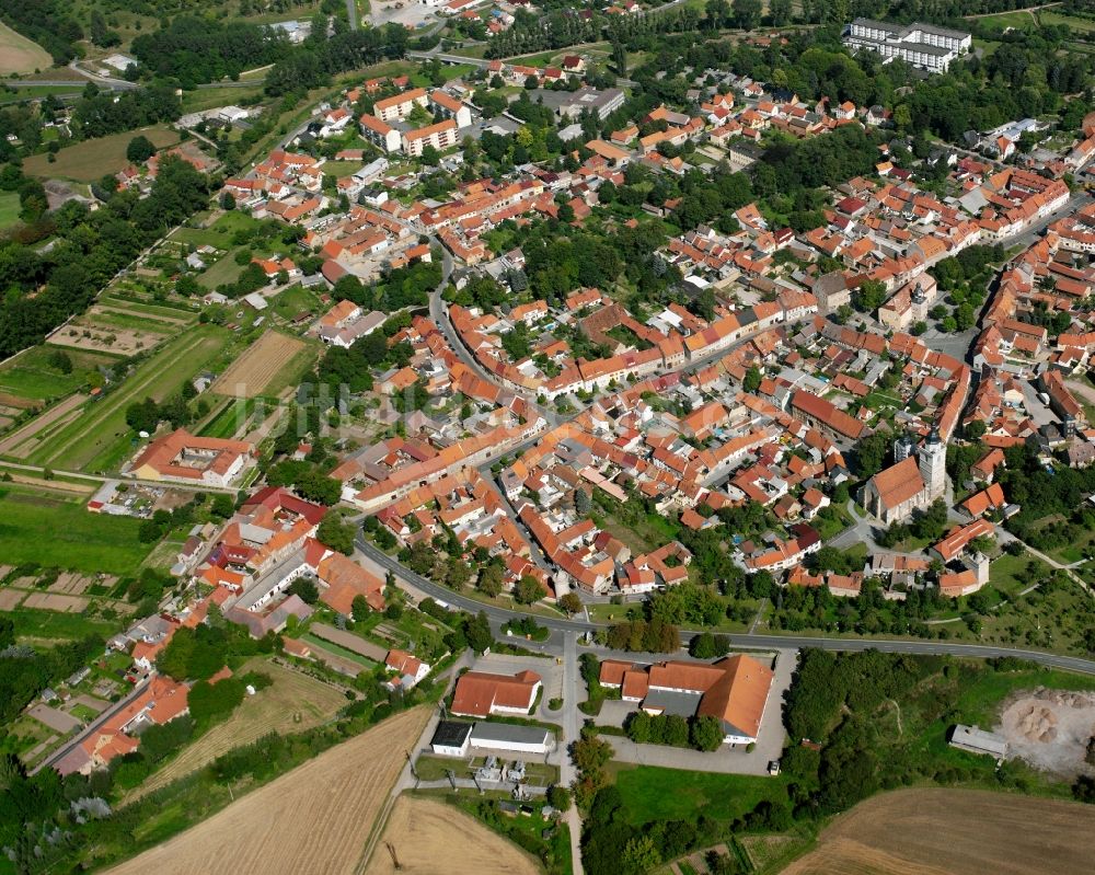 Bad Tennstedt aus der Vogelperspektive: Stadtzentrum im Innenstadtbereich in Bad Tennstedt im Bundesland Thüringen, Deutschland