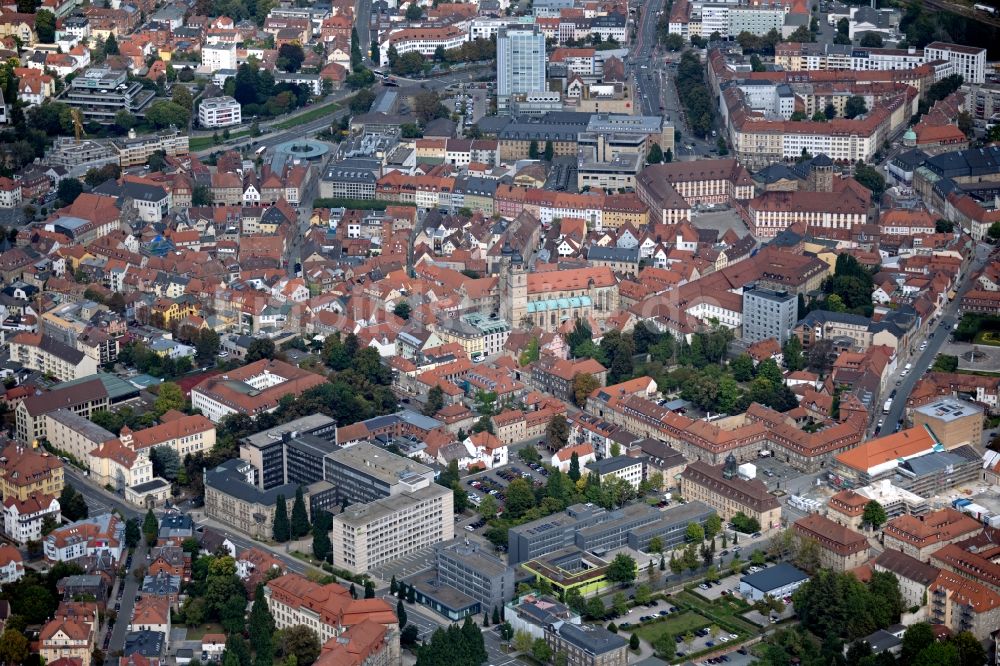 Luftaufnahme Bayreuth - Stadtzentrum im Innenstadtbereich in Bayreuth im Bundesland Bayern