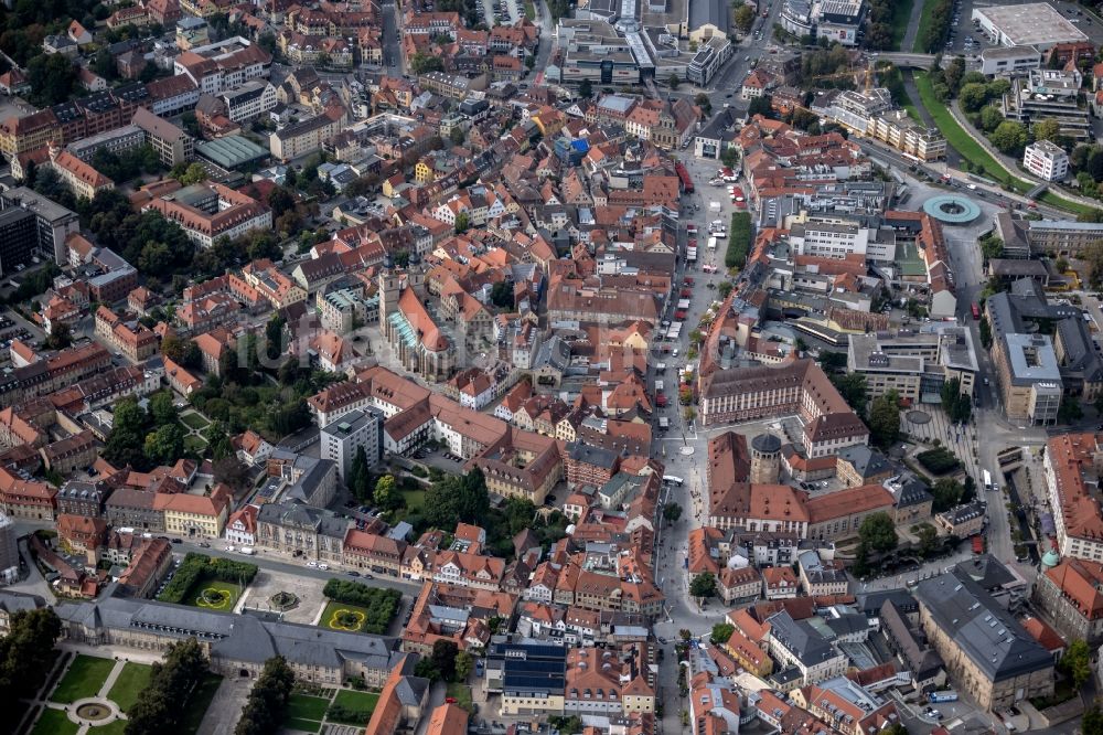 Bayreuth aus der Vogelperspektive: Stadtzentrum im Innenstadtbereich in Bayreuth im Bundesland Bayern