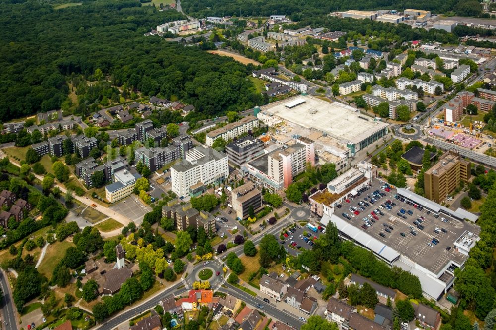 Luftaufnahme Bergkamen - Stadtzentrum im Innenstadtbereich in Bergkamen im Bundesland Nordrhein-Westfalen