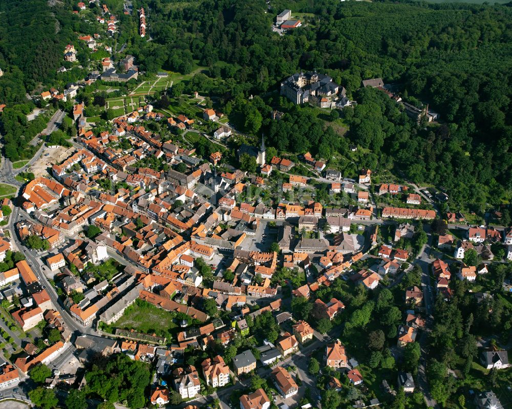 Luftaufnahme Blankenburg (Harz) - Stadtzentrum im Innenstadtbereich in Blankenburg (Harz) im Bundesland Sachsen-Anhalt, Deutschland