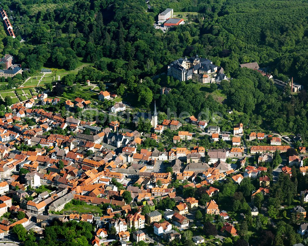 Blankenburg (Harz) aus der Vogelperspektive: Stadtzentrum im Innenstadtbereich in Blankenburg (Harz) im Bundesland Sachsen-Anhalt, Deutschland