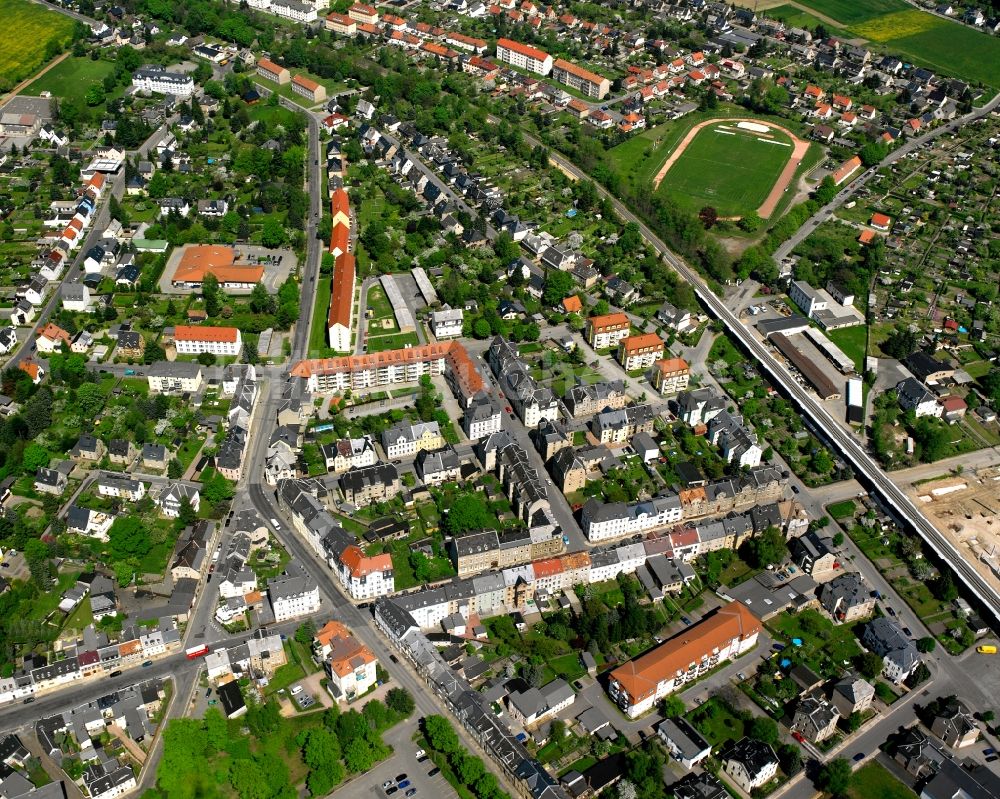 Burkersdorf aus der Vogelperspektive: Stadtzentrum im Innenstadtbereich in Burkersdorf im Bundesland Sachsen, Deutschland