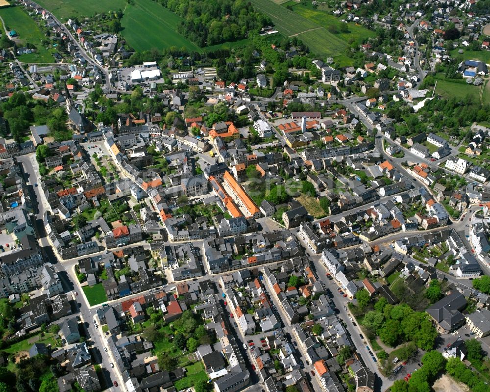 Burkersdorf von oben - Stadtzentrum im Innenstadtbereich in Burkersdorf im Bundesland Sachsen, Deutschland