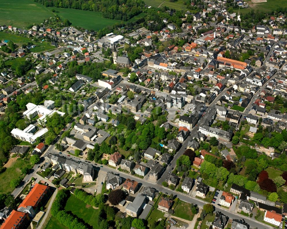 Burkersdorf aus der Vogelperspektive: Stadtzentrum im Innenstadtbereich in Burkersdorf im Bundesland Sachsen, Deutschland