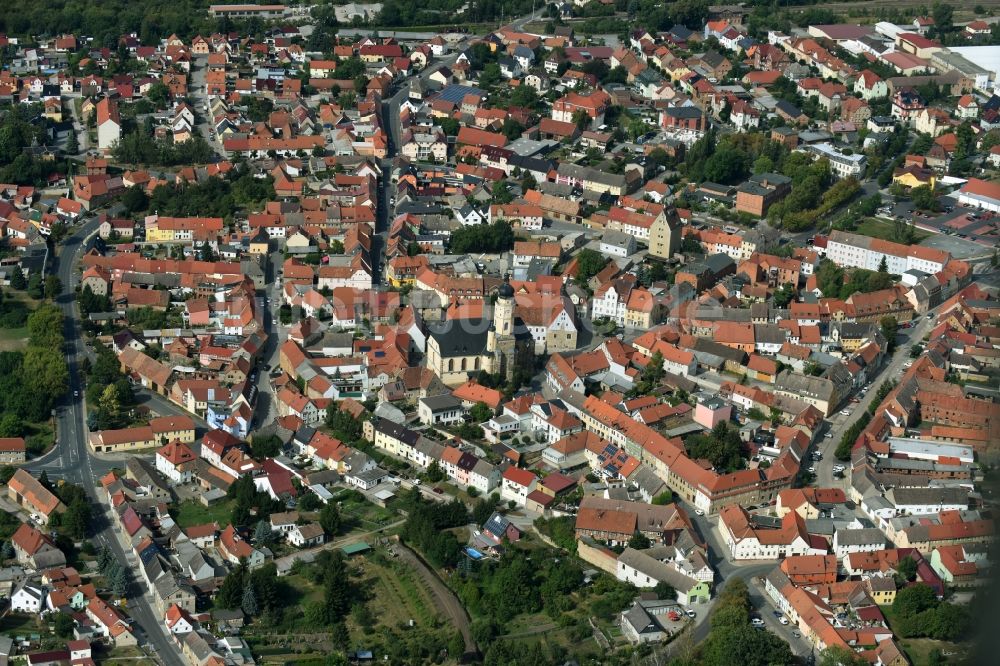 Luftaufnahme Buttstädt - Stadtzentrum im Innenstadtbereich in Buttstädt im Bundesland Thüringen