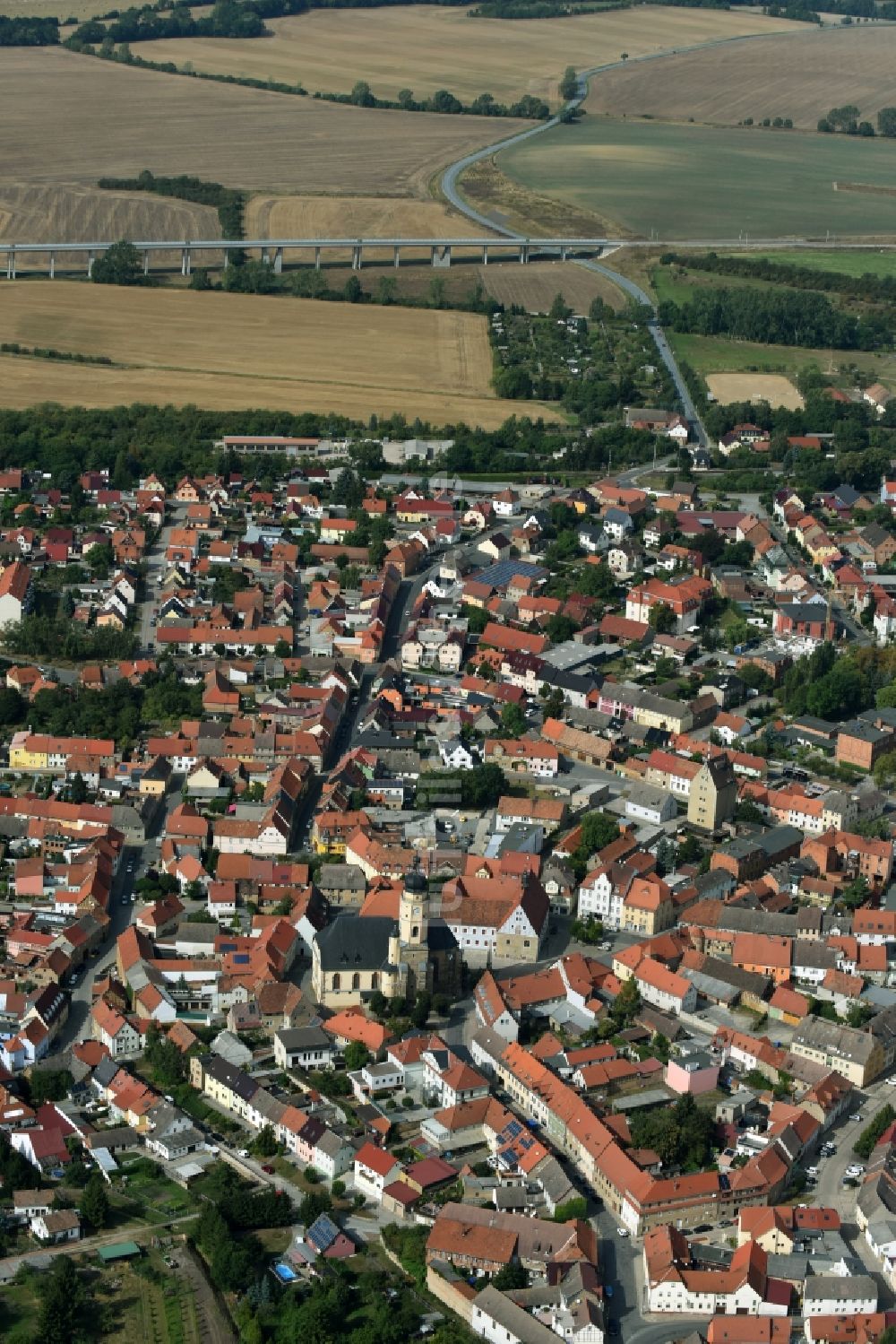 Luftbild Buttstädt - Stadtzentrum im Innenstadtbereich in Buttstädt im Bundesland Thüringen