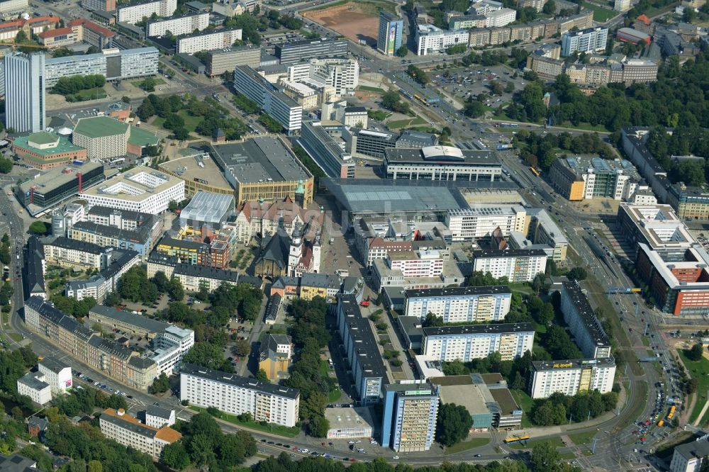 Luftaufnahme Chemnitz - Stadtzentrum im Innenstadtbereich in Chemnitz im Bundesland Sachsen