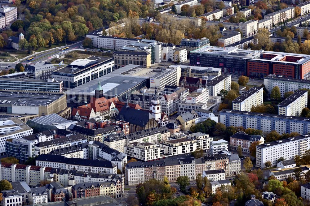 Chemnitz aus der Vogelperspektive: Stadtzentrum im Innenstadtbereich in Chemnitz im Bundesland Sachsen, Deutschland